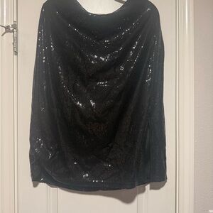 Time and Tru Black Sequin Skirt